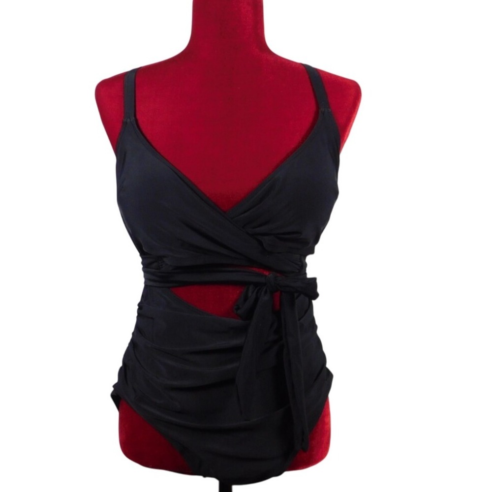 Daci Once-Piece High Waisted Tummy Control Open Sack Swimsuit 14W NWT D43